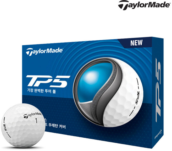 테일러메이드 2025 TP5 골프공 5피스, 화이트, 12개입, 1개