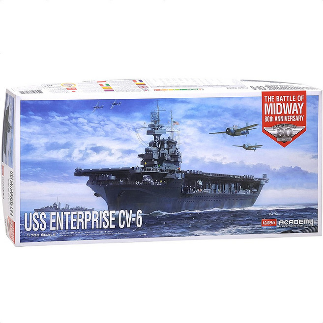 조립 USS 엔터프라이즈 CV-6 14409 프라모델 미드웨이해전80주년기념 아카데미과학, 1개