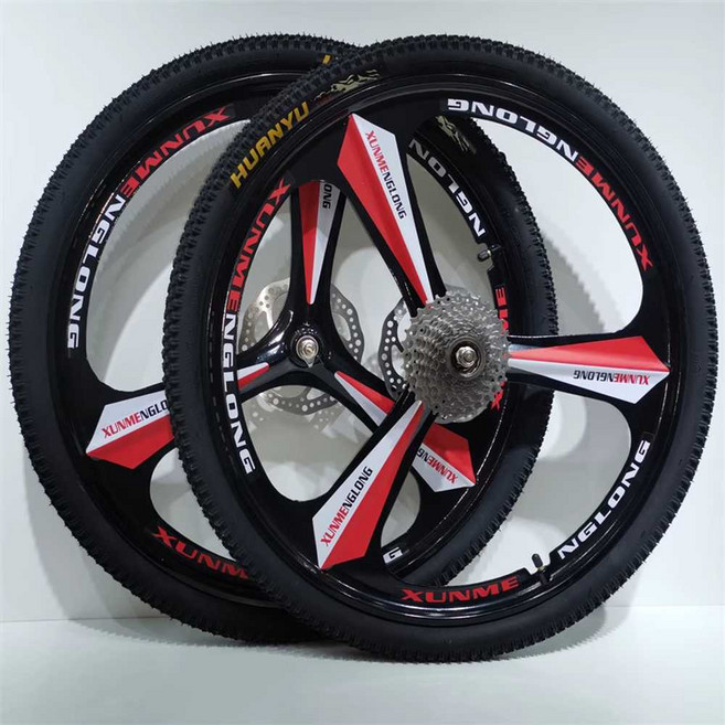 로드자전거용 24인치 휠셋 bbr 디스크 산악 튜닝 삼발이휠 로드 카본, 24인치 3칼 뒷바퀴 21단 조립, 1개