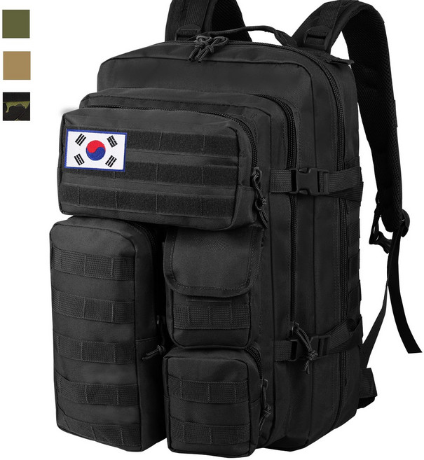 60L 초대용량 초경량 방수 군용 백팩 +태극기 옥스포드 원단 소재 여행 운동 하이킹 캠핑 등 다양한 상황에 적합하며 남녀 공용입니다.