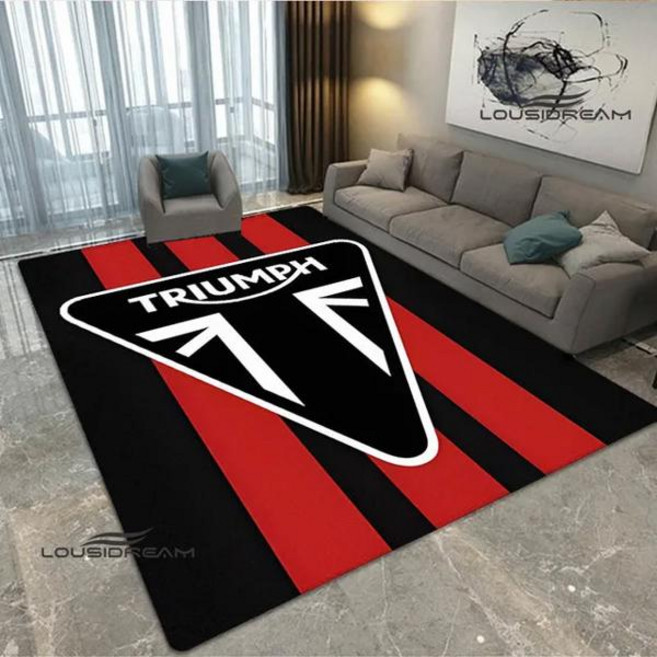 원형카페트 3D T-Triumphs 오토바이 프린트 카펫 미끄럼 방지 야외 깔개 영역 귀여운 방 장식 홈 침실 생일 선물