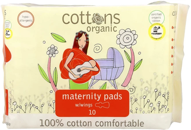 Cottons 100% 면 산모용 패드 날개형 튼튼한 무향 10개입, Cottons100면산모용패드날개형튼튼한무향10개입, 1개 - 쿠팡