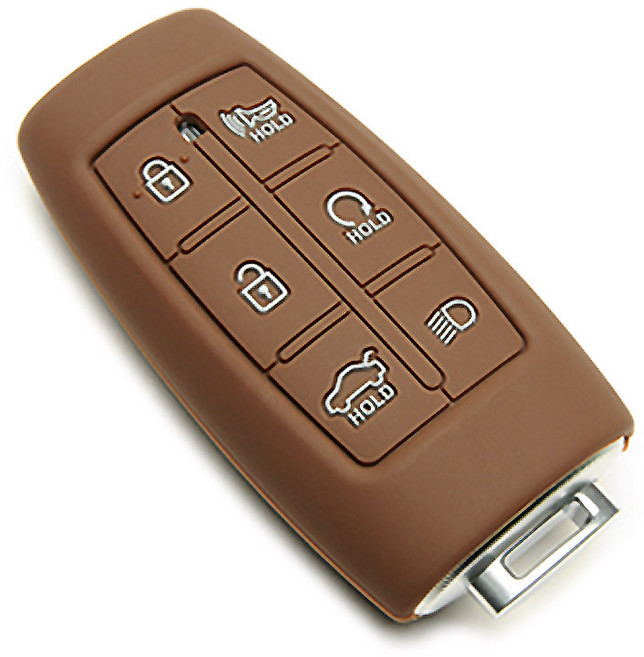 케인즈 KE-39. G80 GV80 G70 GV70 6버튼 스마트키 실리콘 케이스, 초코브라운