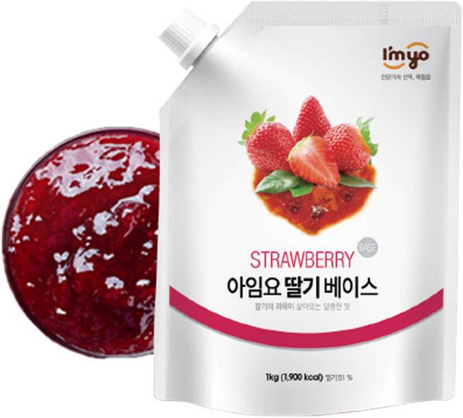 아임요 딸기 베이스 스무디용 잼, 1kg, 1개