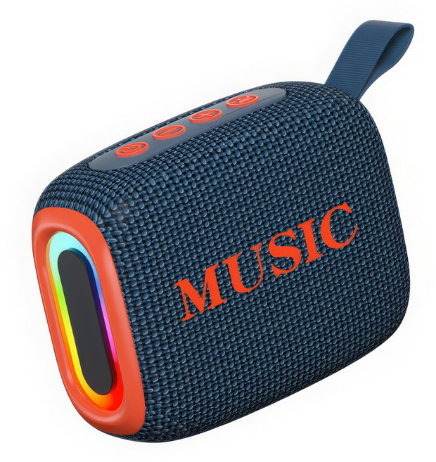 RUNHome LED 고음질 블루투스 스피커 휴대용 미니 자전거 차량용, 네이비