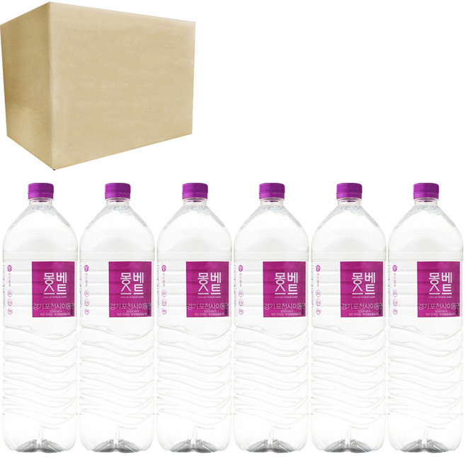 프리미엄 생수 몽베스트 위드어스 2L 6병 한박스 [무라벨], 6개
