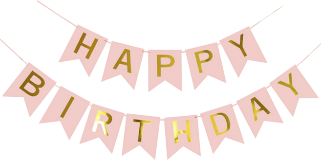 브로키 생일 파티 가랜드, 1세트, 핑크