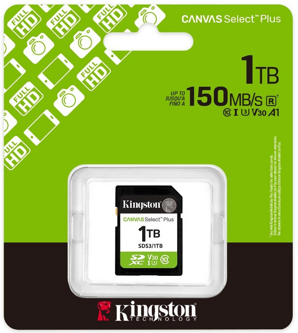 Kingston Canvas Select Plus SDXC 記憶卡【 SDS3 】 1TB 代理商保固, 1個