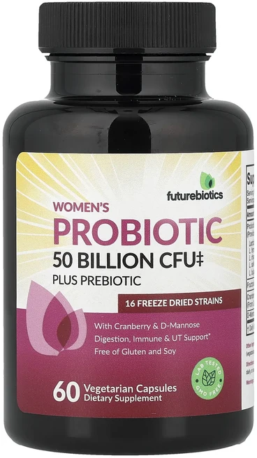 몸관리하세요 겨울입니다 Futurebiotics 여성용 프로바이오틱 플러스 프리바이오틱 베지 캡슐 60정 특별관리진행, Futurebiotics여성용프로바이오틱플러스프리바이오, 1개 - 쿠팡