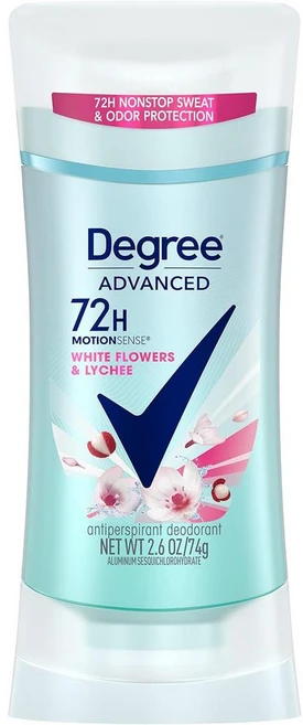 Degree 디그리 어드벤스드 데오드란트 72H 화이트 플라워 앤 리치 포 우먼, 74g, 4개 - 쿠팡