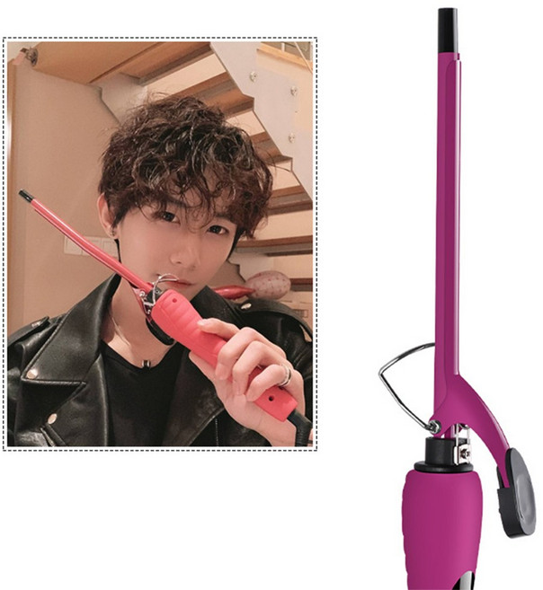 Pealy 봉고데기 슬림 컬링 아이언 스마트 온도조절 9mm 휴대용 식물성 단백질 코팅 전문 가용 다용도, ONE COLOR