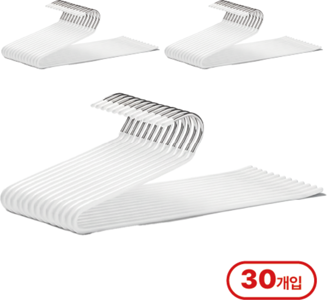 덴코 리빙 논슬립 바지걸이, 30개, 화이트