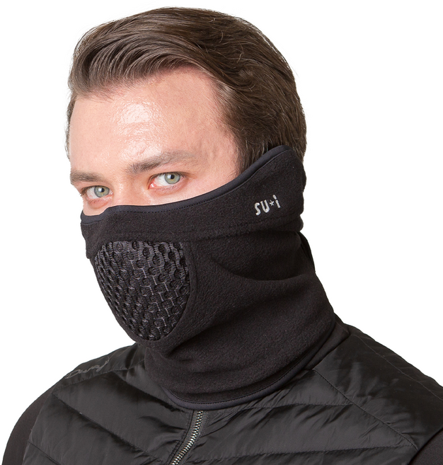 수이골프 방한 겨울 마스크 넥워머 골프 스포츠 스키 조깅 등산 라이딩 바이크 낚시, 방한마스크_블랙, A형(귀가림O), L