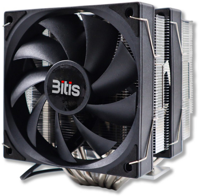 비티즈 6열 듀얼타워 120mm 공랭 CPU 쿨러 인텔 AMD 겸용, 1개, 블랙, T600 N-LED