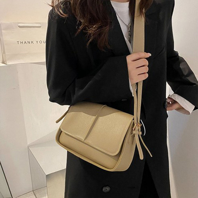 플로렐로 심플 스퀘어 가죽 숄더 미니 크로스백