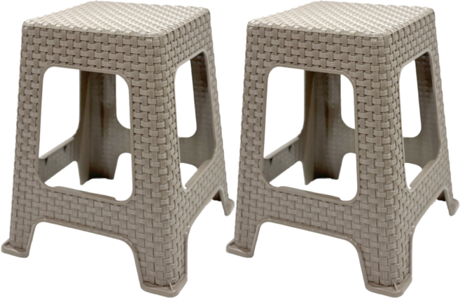 나코 플라스틱 라탄의자 테라스의자 야외용의자 회전의자 사각의자 카페의자 보조의자, 모카그레이, 2개, 라탄사각