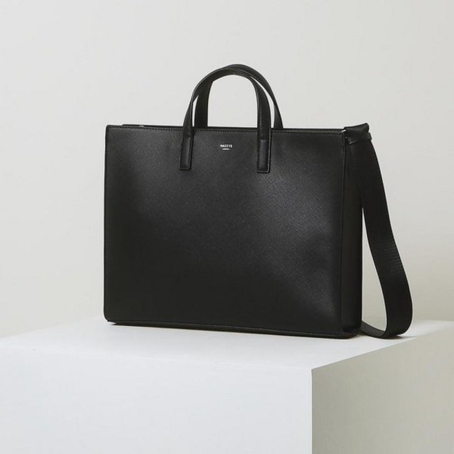 [국내매장정품]헤지스 [KEVIN] 블랙 단색 가죽 서류가방 HJBA5E855BK