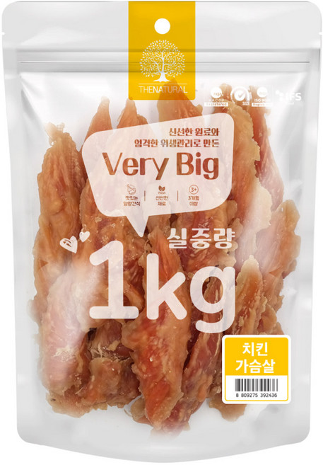 더내추럴 강아지 베리빅 육포, 치킨가슴살, 1kg, 1개