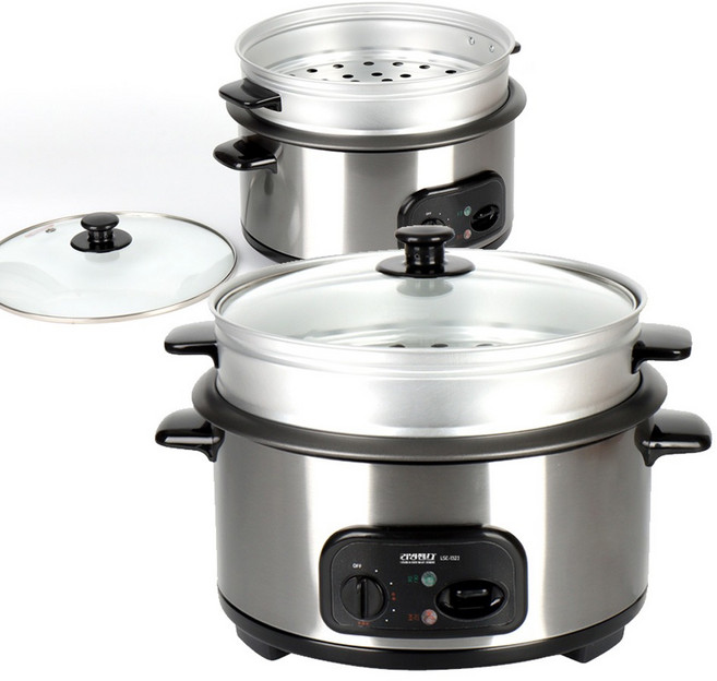 리빙센스 스팀쿡 분리형 2단 멀티쿠커 3.5L LSC-1323 스텐 전기냄비 전골팬 전기 찜기, 1개