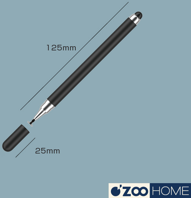 ZOO HOME 雙頭電容觸控筆, 1個, 黑色｜雙頭觸控筆, 黑色