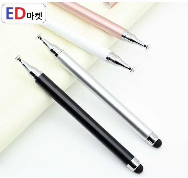 TUP870 터치펜 2in1 초미세/정전식 겸용 스마트폰 갤럭시 아이폰, 1개, 실버