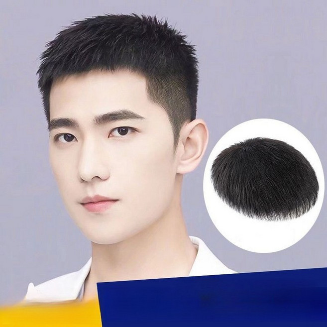 Lavitree 남자가발 부분가발 대머리 가발, 1개, A