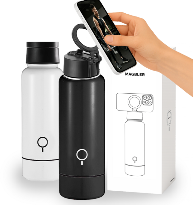 맥블러 맥세이프텀블러 물통 스텐 보온 보냉 대용량 아웃도어 텀블러, 1개, 블랙