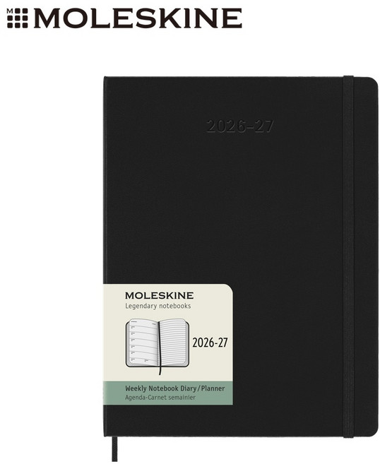 MOLESKINE 2026-2027 18個月週記硬皮手帳, 黑色, 1個