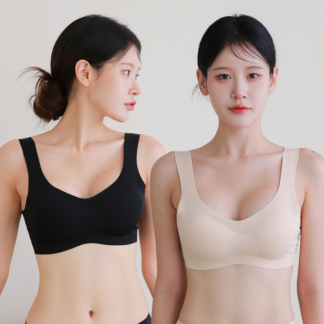 DDO 1+1 심리스 노와이어 밀착 브라 2종