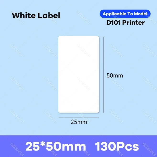 NIIMBOT D101 라벨 프린터 스티커 용지 롤 10 25mm 미니 화이트 컬러 테이프 Niimbot 방수 가격 목록 태그, 21 25X50mm 130Pcs