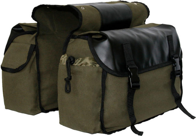 shangren 조정 가능한 후크가 있는 캔버스 자전거 더블 패니어 백 대형 구획 30-40L 용량 여행용 야외 랙 방수 안장 가방, 37x44x15cm., 육군