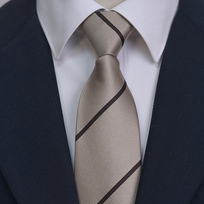 어버너 자동넥타이 지퍼 와이드 스트라이프 넥타이