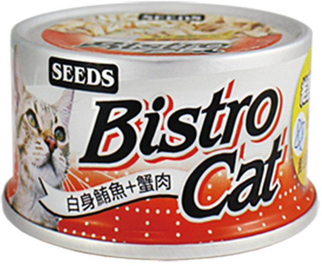Bistro Cat 特級銀罐 80g 貓咪濕糧, 白身鮪魚+蟹肉, 1個