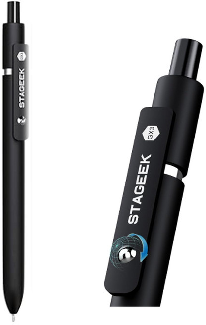 스테이지크 STAGEEK GX3 블랙잉크 볼펜 필기 의사 간호사 사무실 젤펜 0.7mm, 1개, 블랙바디