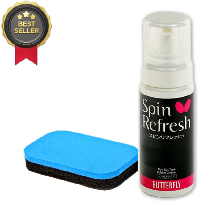 버터플라이 러버크리너 스폰지 세트 리프레쉬 탁구채 관리용품 거품 타입, 150ml 1세트