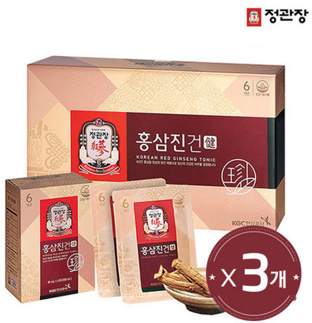 정관장 홍삼진건 40ml x 30포 선물세트 3박스, 3개