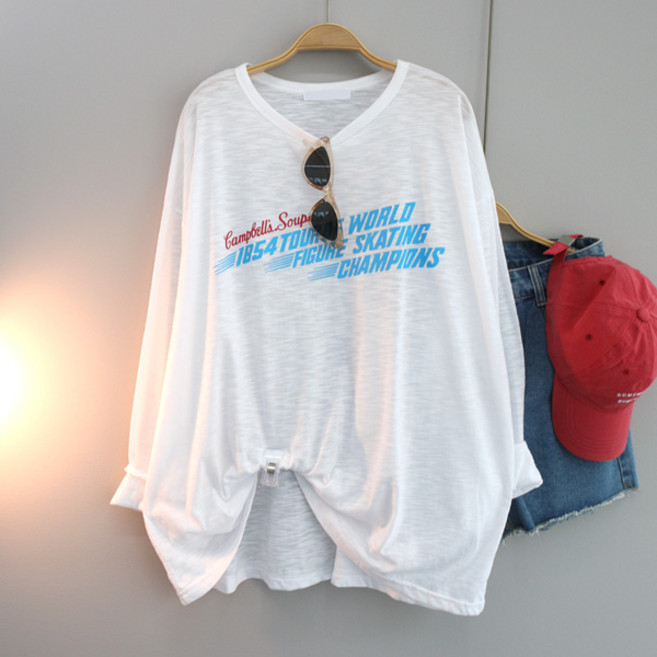 달콩 여성 슬라브티 루즈핏 캐주얼 빅사이즈 라운드 스케이팅레터링슬라브오버핏티