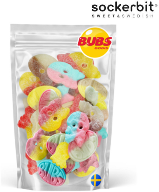 [Sockerbit] 스웨덴 캔디 스웨디시 젤리 Bubs 믹스 453g Bubs Swedish Candy Mix, 1개