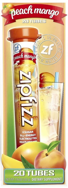 효과가 좋은 Zipfizz 에너지 드링크 믹스 복숭아 망고 튜브 20개 개당 11g(0.39oz) 최저가격, Zipfizz에너지드링크믹스복숭아망고튜브20개개당11g, 11g - 쿠팡