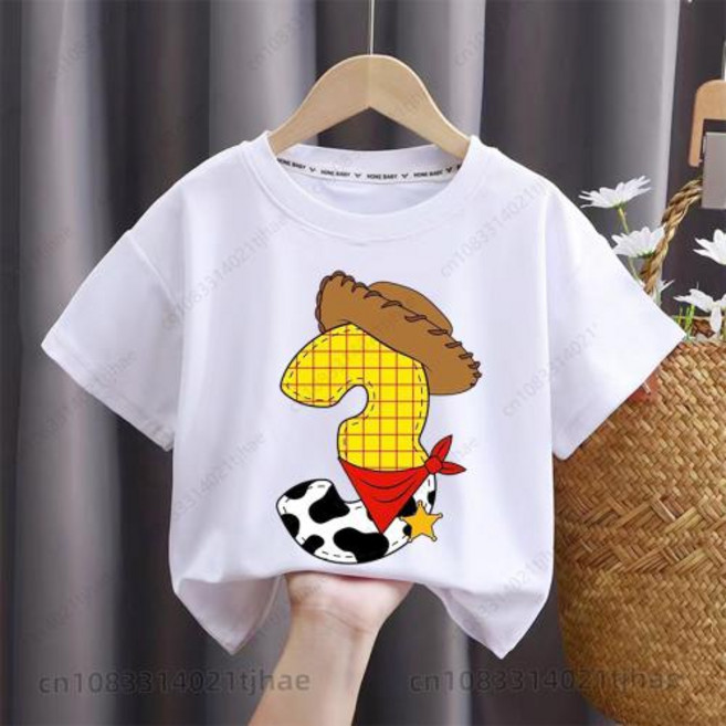 디즈니 토이 스토리 제시 코스프레 아동용 티셔츠 0-8세 유아용 생일 파티 티셔츠 남아용 티셔츠 여아용 파티 티셔츠