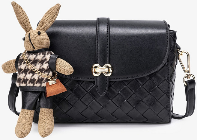 GENINA 크로스백 숄더백 여성 가죽 정교한 프린트 숄더 크로스 스퀘어백