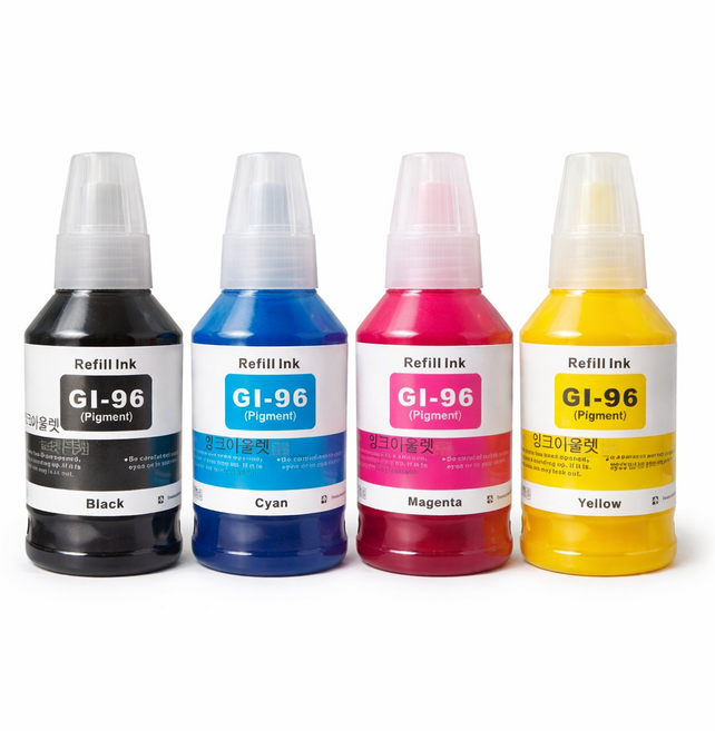 잉크아울렛 캐논 GI-96 호환 리필 잉크 GX7090 GX6090 GX5090 GX4090 GX3090 GI96 검정 파랑 빨강 노랑 색상선택, 1개, Y 노랑