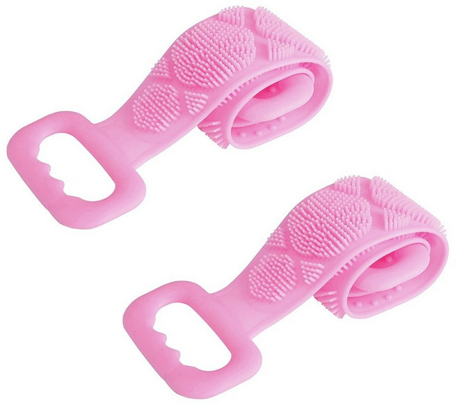 딜메이트 실리콘 등밀이 때밀이 샤워 타올, PINK2P, 2개