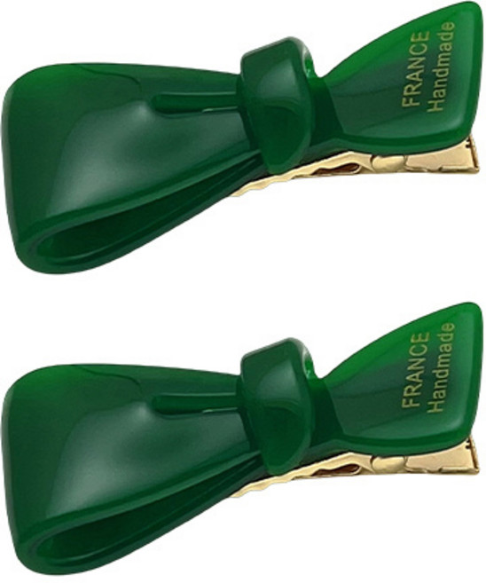 2개 세트 컬러 작은 앞머리 클립 예쁜 보우 헤어핀 옆머리 작은 머리핀 프렌치 스타일 아세테이트 클립 인스타그램 스타일 소녀풍 France handmade