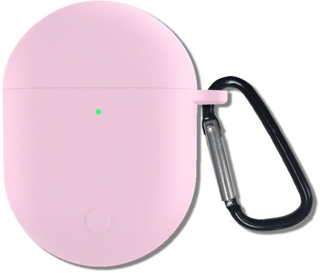 샤오미 레드미 버즈3 프로 컬러 슬림핏 일체형 케이스 + 카라비너, PINK, 1개
