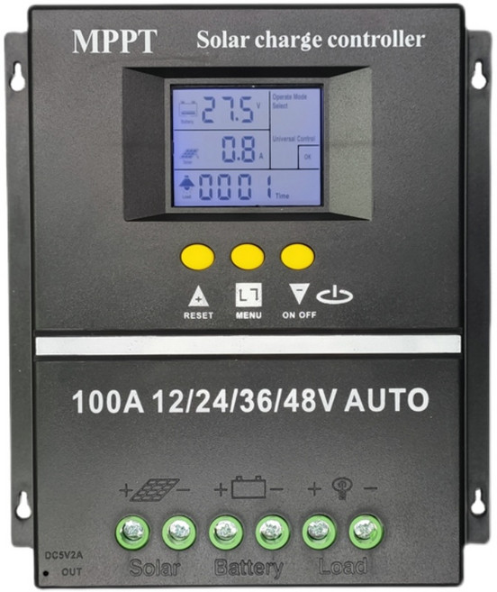 태양광 패널 컨트롤러 USB 발전기 제어기 제어 판넬 방전 자동 범용 충전, 업그레이드 12V24V36V48V80A, 1개
