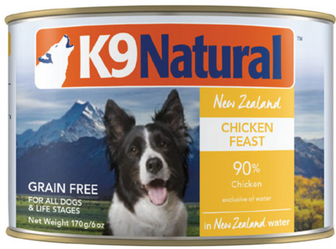 K9 내추럴 강아지 주식캔 닭고기 170g x6개묶음 (묶음할인), 6개, 닭