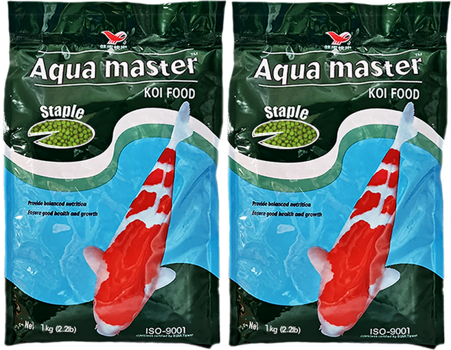 아쿠아마스터 코이푸드 1kg 2개 대형어 잉어 사료 먹이