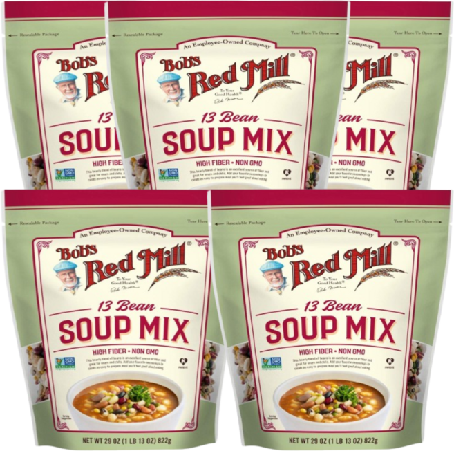 [밥스 레드 밀] 13가지 빈 수프 믹스 822 g 5 SET, 822g, 5개
