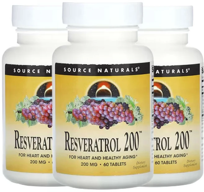 소스네츄럴스 레스베라트롤 200 200mg 60 정, 3팩, 60정 - 쿠팡